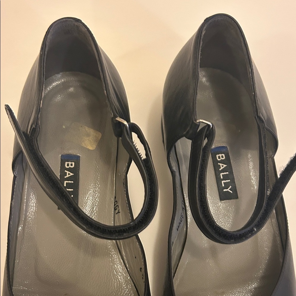 Bally Black Leather Mary Jane Loafers with Ankle Strap - Picture 8 of 8